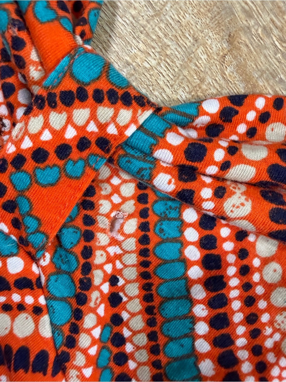Miss Tina Orange Geometric Maxi Skirt with Teal Accents - Picture 5 of 6